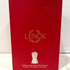 Lennox Holiday Angel Bell With Hymns Ornament 2025 Porcelain Gold Box Wear